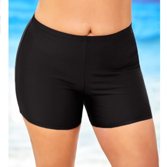 Rotita NWT High Waisted Black Swimwear Shorts - Picture 3 of 5